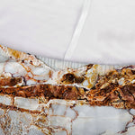 White Gold Grunge Marble Print Sofa Cover