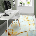 White Gold Marble Print Area Rug GearFrost