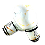 White Gold Marble Print Boxing Gloves