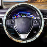 White Gold Marble Print Car Steering Wheel Cover