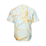 White Gold Marble Print Men's Baseball Jersey