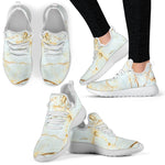 White Gold Marble Print Mesh Knit Shoes GearFrost