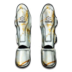 White Gold Marble Print Muay Thai Shin Guard