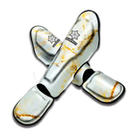White Gold Marble Print Muay Thai Shin Guard