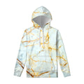 Natural Gold Marble Print Pullover Hoodie