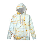 Natural Gold Marble Print Pullover Hoodie