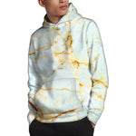 Natural Gold Marble Print Pullover Hoodie