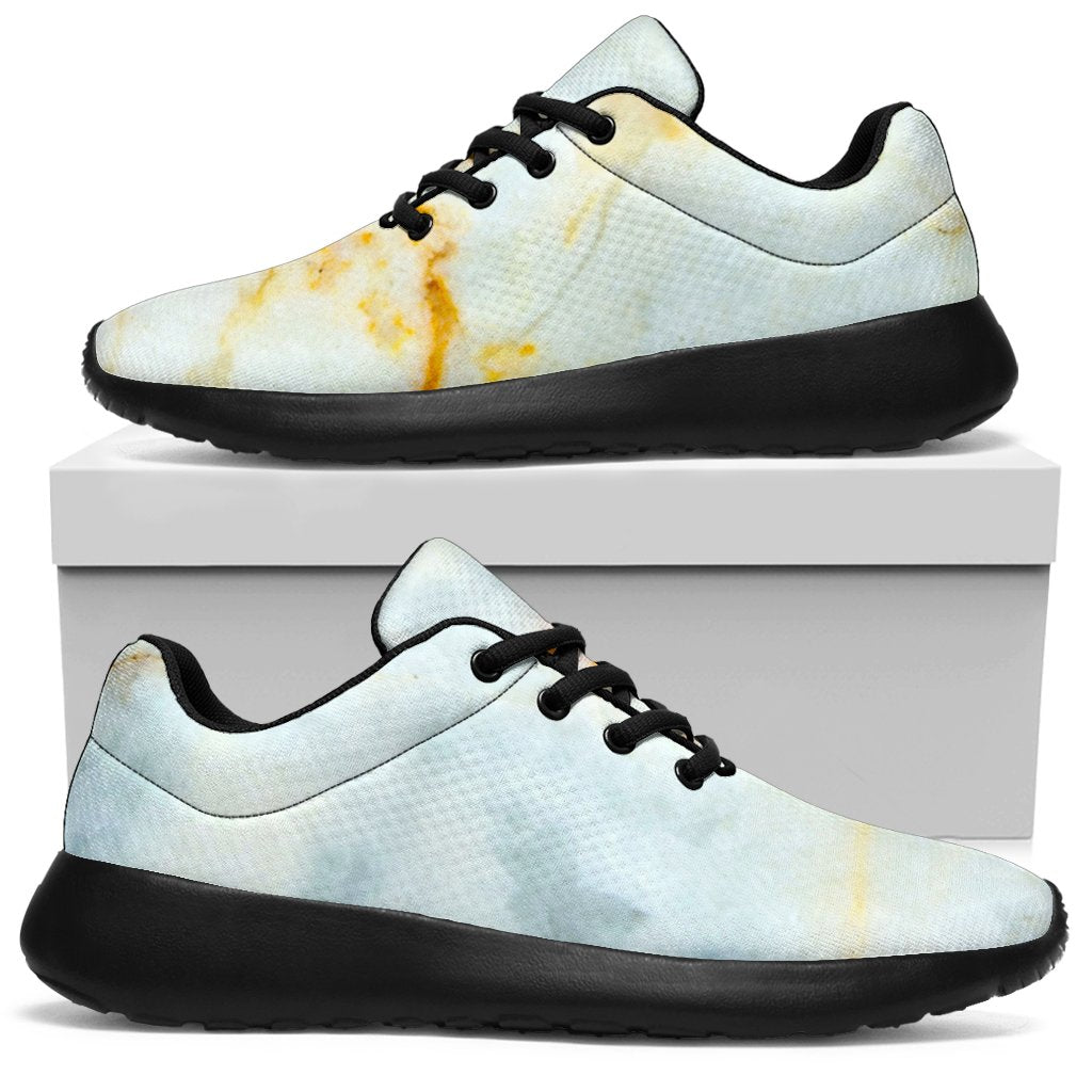 White Gold Marble Print Sport Shoes GearFrost