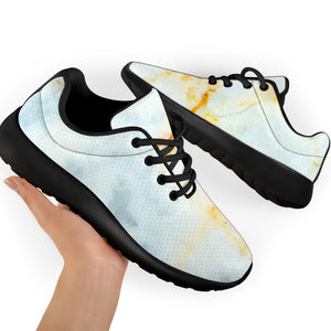 White Gold Marble Print Sport Shoes GearFrost