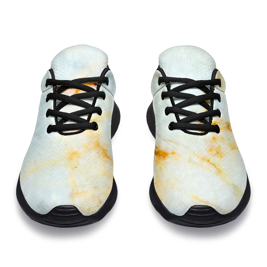 White Gold Marble Print Sport Shoes GearFrost