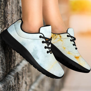 White Gold Marble Print Sport Shoes GearFrost