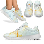 White Gold Marble Print Sport Shoes GearFrost