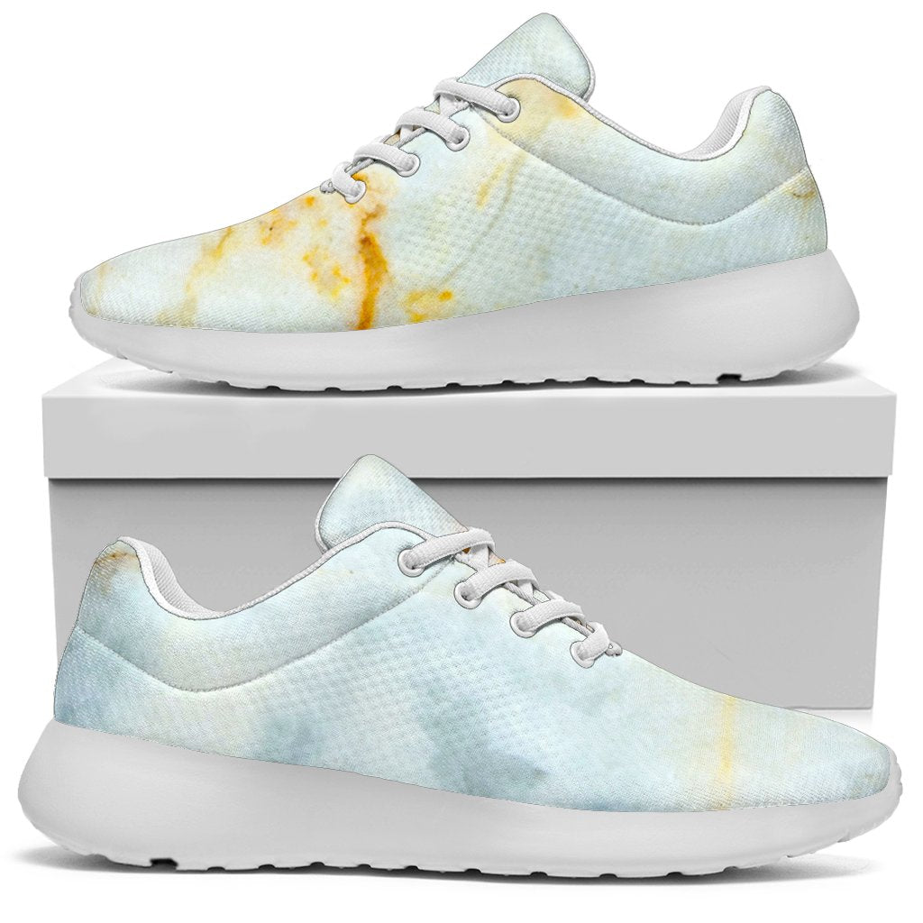 White Gold Marble Print Sport Shoes GearFrost