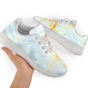 White Gold Marble Print Sport Shoes GearFrost