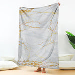 White Gold Scratch Marble Print Blanket