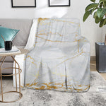 White Gold Scratch Marble Print Blanket