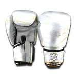 White Gold Scratch Marble Print Boxing Gloves