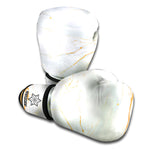 White Gold Scratch Marble Print Boxing Gloves