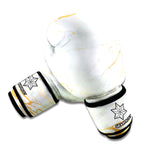 White Gold Scratch Marble Print Boxing Gloves