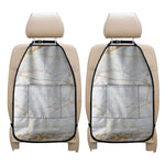 White Gold Scratch Marble Print Car Seat Organizers