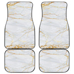 White Gold Scratch Marble Print Front and Back Car Floor Mats