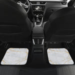 White Gold Scratch Marble Print Front and Back Car Floor Mats