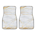 White Gold Scratch Marble Print Front Car Floor Mats