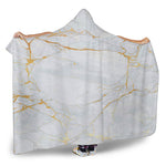 White Gold Scratch Marble Print Hooded Blanket