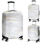 White Gold Scratch Marble Print Luggage Cover GearFrost