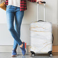 White Gold Scratch Marble Print Luggage Cover