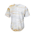 White Gold Scratch Marble Print Men's Baseball Jersey