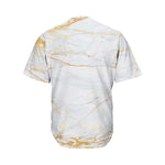 White Gold Scratch Marble Print Men's Baseball Jersey