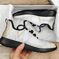 White Gold Scratch Marble Print Mesh Knit Shoes