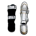 White Gold Scratch Marble Print Muay Thai Shin Guard