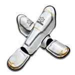 White Gold Scratch Marble Print Muay Thai Shin Guard