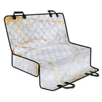 White Gold Scratch Marble Print Pet Car Back Seat Cover