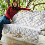 White Gold Scratch Marble Print Quilt