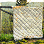 White Gold Scratch Marble Print Quilt