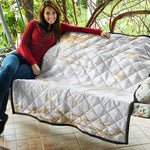 White Gold Scratch Marble Print Quilt