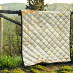 White Gold Scratch Marble Print Quilt