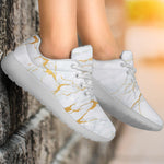 White Gold Scratch Marble Print Sport Shoes GearFrost