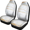 White Gold Scratch Marble Print Universal Fit Car Seat Covers