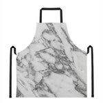 White Gray Marble Print Apron