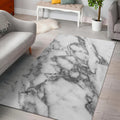 White Gray Marble Print Floor Mat