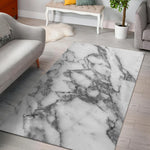 White Gray Marble Print Area Rug GearFrost