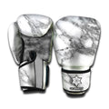 White Gray Marble Print Boxing Gloves