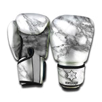 White Gray Marble Print Boxing Gloves