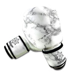 White Gray Marble Print Boxing Gloves