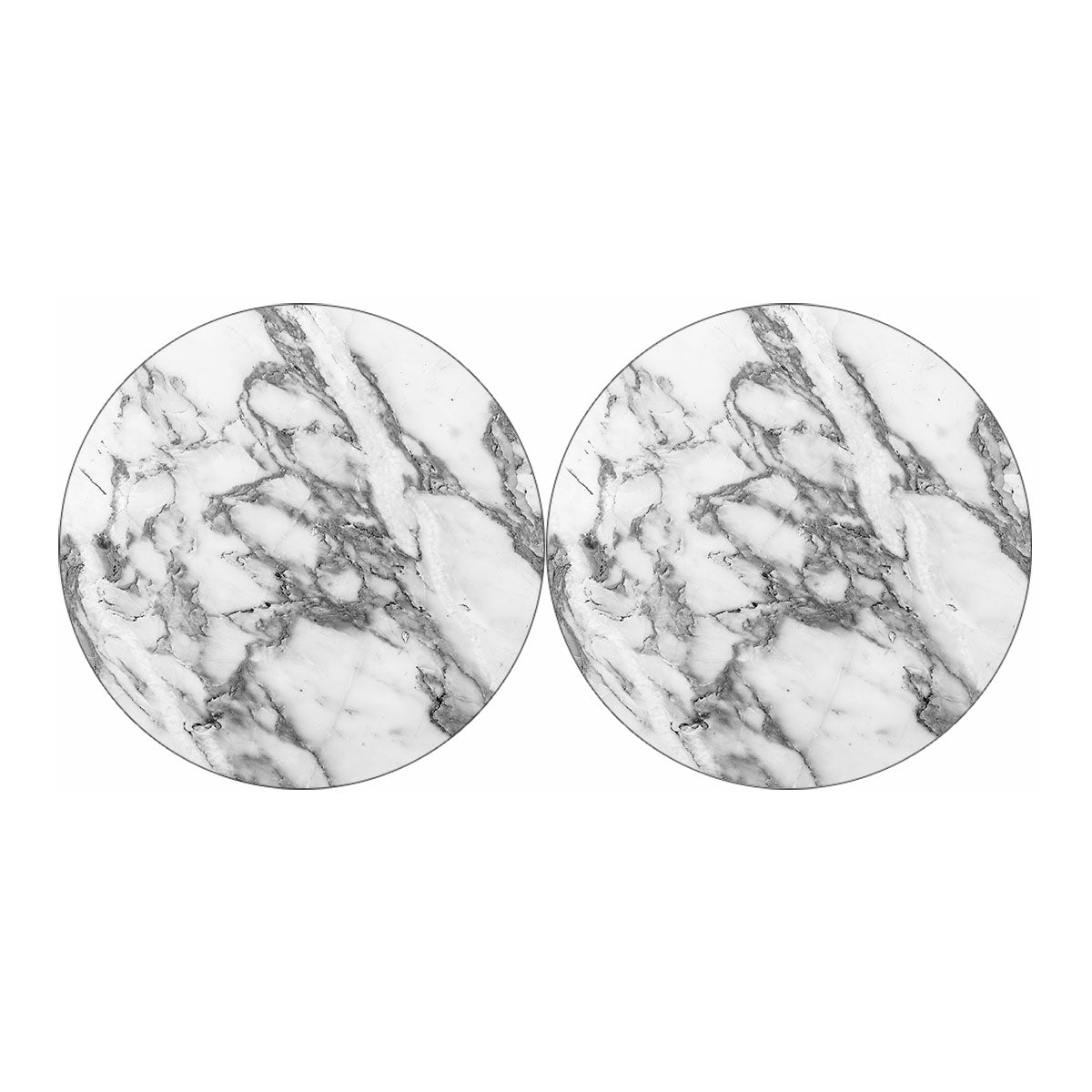 White Gray Marble Print Car Coasters