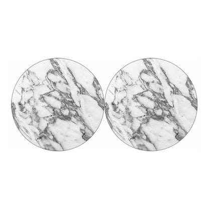 White Gray Marble Print Car Coasters